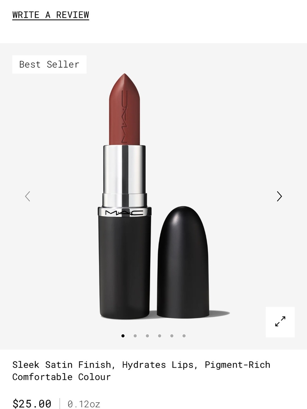Mac M·A·CXIMAL SLEEK SATIN LIPSTICK
